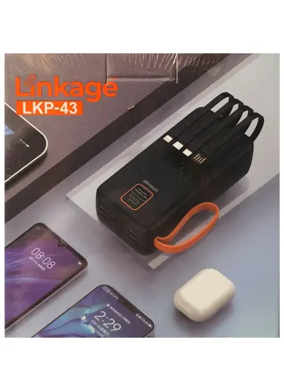 Linkage  Lkp-43 4xUsb 30.000mAh Lcd Ekran 22.5W Dahili Mikro Type-C Lightning Powerbank