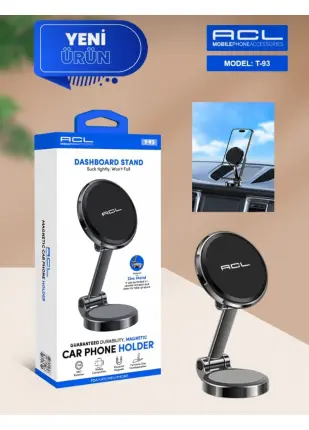 Acl T-93 Gösterge P. İçin,Mıknatıslı, Çinko Metalli, Araç İçi Telefon Tutucu