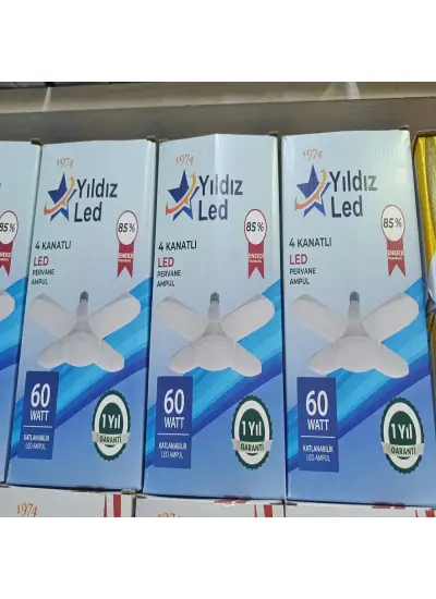 YILDIZ 4 kollu 60w pervane lamba led