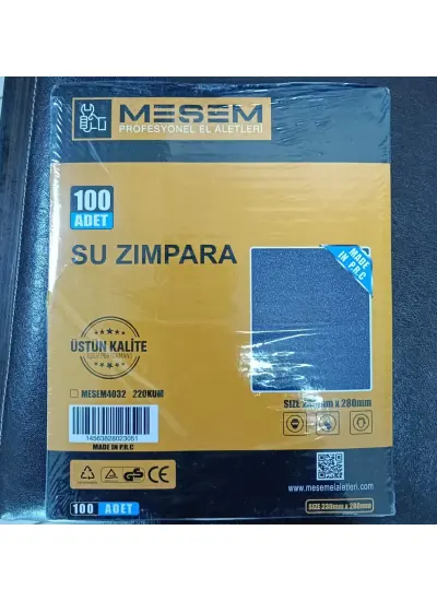 Mesem 220 Kum Su Zımparası Paket İçerisinde 100 Adet Su Zımarası  MESEM4032