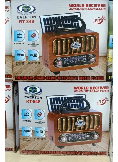 Everton Rt-848 Usb/bt/fm Solar Paneli Nostajık Radyo