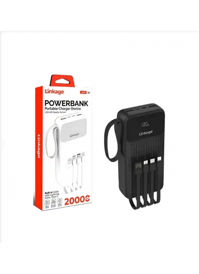 Linkage  LKP-41 20000mAh 2XUSB LCD Ekran, Dahili Lightning, Mikro, Type-C Powerbank