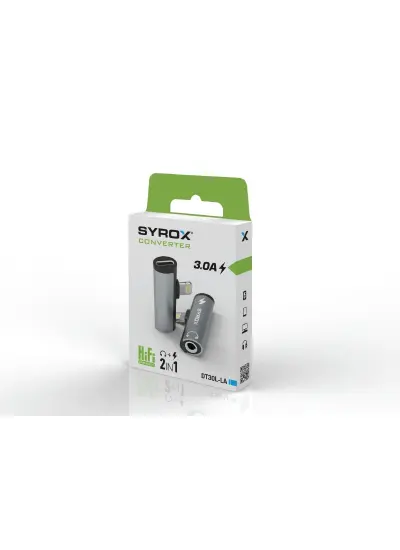 Syrox Dt30l-la Ios Lightning Şarj Ve Kulaklık Çevirici Çoğaltıcı (LİGHTNİNG TO JACK 3,5MM & LİGHTNİNG)