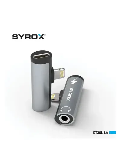 Syrox Dt30l-la Ios Lightning Şarj Ve Kulaklık Çevirici Çoğaltıcı (LİGHTNİNG TO JACK 3,5MM & LİGHTNİNG)