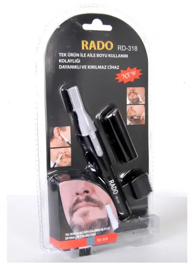 Rado RD-318  Burun Kulak Kıl Alma Sakal Kaş Bıyık Düzeltme Makinesi Pilli