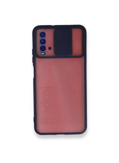 Xiaomi Redmi 9T Kılıf Palm Buzlu Kamera Sürgülü Silikon Lacivert