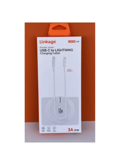 Linkage Lkcb-40 27W, 3A, Usb-C to Lightning 1.2 Metre Şarj Kablosu