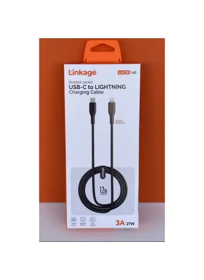 Linkage Lkcb-40 27W, 3A, Usb-C to Lightning 1.2 Metre Şarj Kablosu