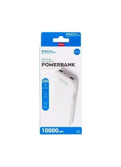 Acl PW-43 2XUSB,  2.4 Amper LED Aydınlatmalı Type-C, Mikro Giriş Powerbank