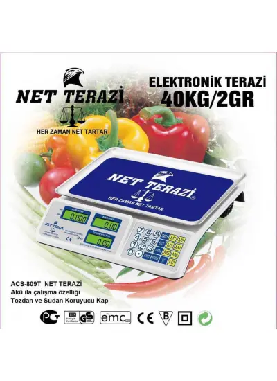 Net Terazi Acs-809t 2 Gr-40 kg Küçük Dijital Elektronik Terazi