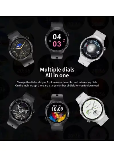 Watch 4 pro Suit 7 Kordonlu Yuvarlak Kasa Erkek Sesli Görüşme Bildirim Alma Nfc Akıllı Saat