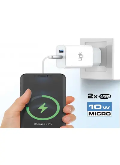 Linktech C203 Safe Micro USB 10W Dual Hızlı Şarj Aleti