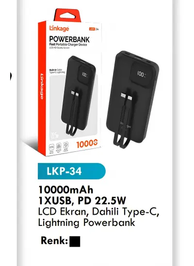 Linkage Lkb-34 10000mAh 1XUsb Pd 22.5W  Type-c Lightning Powerbank