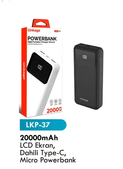 Linkage 20000mAh Lcd Ekran Dahili Type-c Micro Powerbank LKP-37