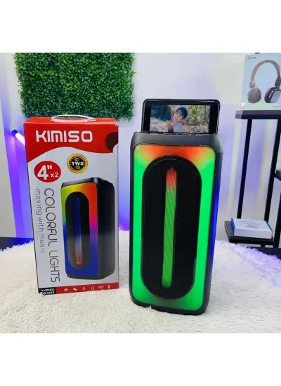 Kimiso Bluetooth Hoparlör Canlı Ses Güzel Led Tasarım Hoparlör  Qs-2415