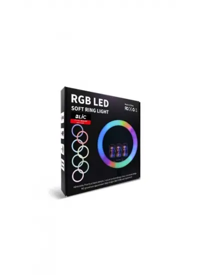 BLİC BLD-03 26cm 10 Inç 26 Cm Rgb Çok Renkli Led Make Up Selfie Işığı Tripot 