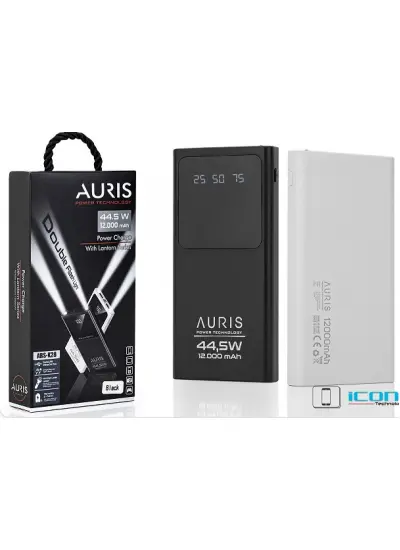 Aurıs Powerbank (siyah-beyaz) 12000mah 44,5w Powerbank Ars-k28