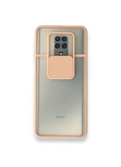 Xiaomi Redmi Note 9S Kılıf Palm Buzlu Kamera Sürgülü Silikon Pudra Pembe