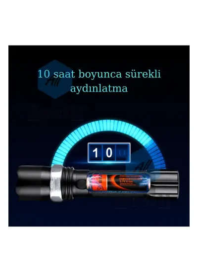 Power Style Profesyonel Şarjlı El Feneri Uzun Menzilli Şarjlı Zoomlu Süper Güçlü Fene Ps110