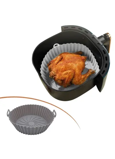 Buffer Renkli Isıya Dayanıklı Yıkanılabilir Silikon Fırın Ve Airfryer Yuvarlak Model Pişirme