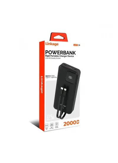 Linkage 20000mAh 1XUsb Pd 22.5W Lcd Ekran Dahili Type-c Lightning Powerbank LKP-35