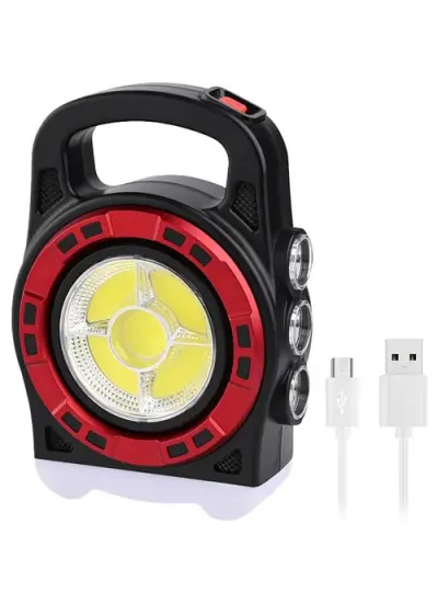 Hurry Bolt Hb-6678C Cob Ledli 20 Watt 3 Kademeli Şarjlı Usb Çıkışlı El Feneri