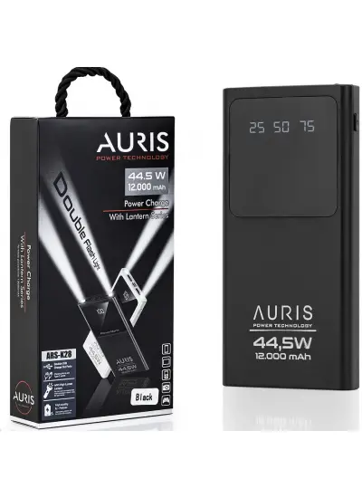 Aurıs Powerbank (siyah-beyaz) 12000mah 44,5w Powerbank Ars-k28