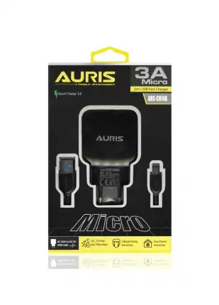 Auris Ars-ch14b 3A Micro Usb Kablo Ve Adaptör Şarj Cihacı