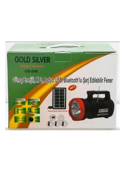 Gold Silver GS-540 Şarjlı Solar Fener