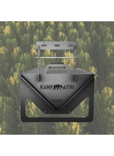 Kamp Ayısı® Grillogy™ Barbekü Su Geçirmez Taşıma Çantalı Katlanabilir Izgara Mangal