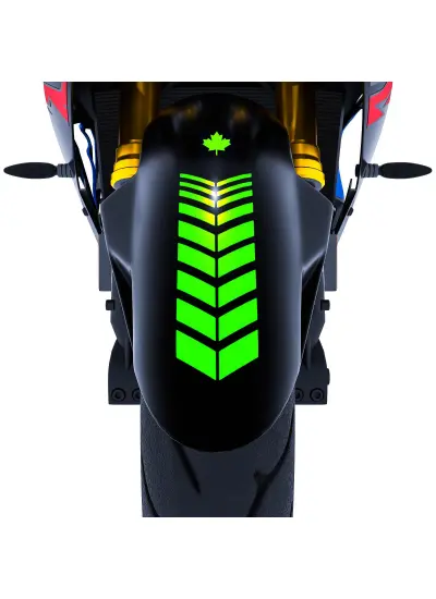 Moto Rider 4'lü Sticker Seti Floresan Yeşil İç Dış Jant Şeridi Kask ve Çamurluk Çınar Extreme