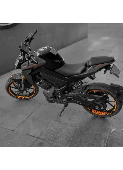 Neon Fosforlu Turuncu İç Dış Motosiklet Jant Şeridi Takımı Çınar Extreme