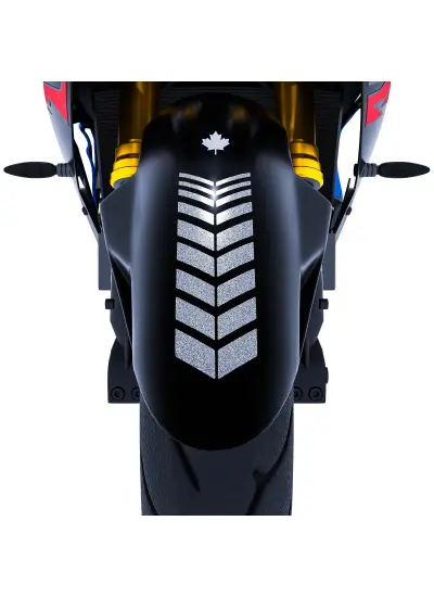 Moto Rider 4'lü Sticker Seti Yaldızlı Gümüş İç Dış Jant Şeridi Kask ve Çamurluk Çınar Extreme