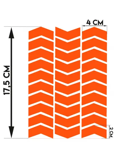 Ok Şeklinde Floresan Turuncu Sticker Çınar Extreme