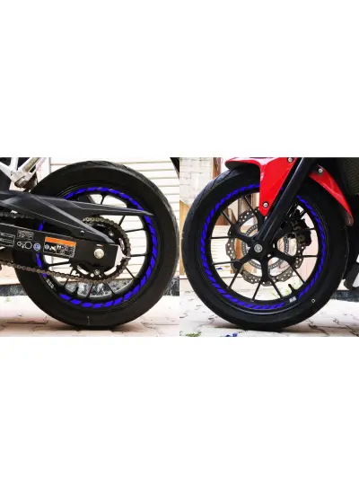 Tam Tur Reflektif Mavi Supersport İç Jant Şeridi Sticker Çınar Extreme