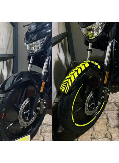 Moto Rider 4'lü Sticker Seti İç Dış Jant Şeridi Kask Çamurluk Çınar Extreme