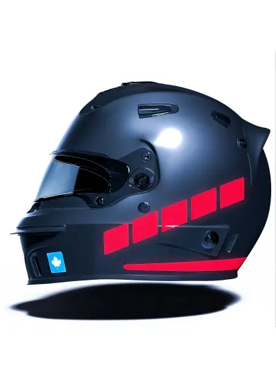 Şerit Tasarımlı Reflektif Kırmızı Motosiklet Kask Sticker Çınar Extreme