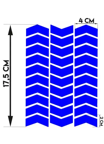 Ok Şeklinde Reflektif Mavi Sticker Çınar Extreme