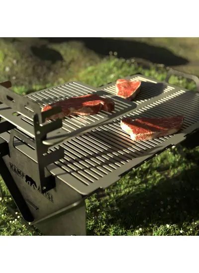 Kamp Ayısı® Grillogy™ Barbekü Su Geçirmez Taşıma Çantalı Katlanabilir Izgara Mangal