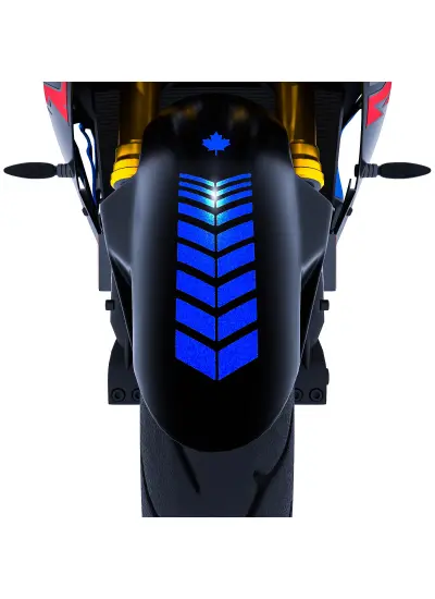 2 Adet Sport Motosiklet Çamurluk Reflektif Mavi Kask Sticker Çınar Extreme