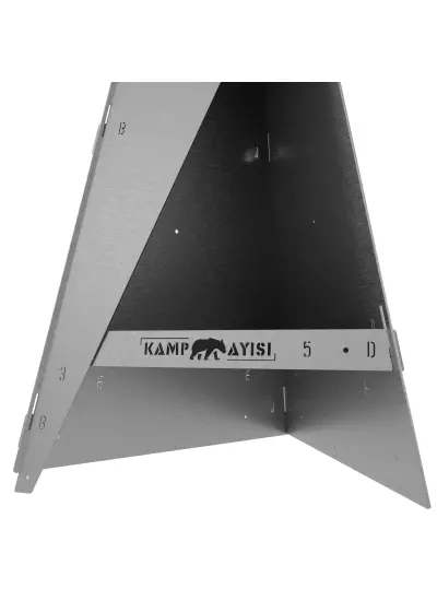 Kamp Ayısı® BlazePeak™ Katlanabilir Outdoor Piramit Soba ve Taşınabilir Bahçe Şöminesi 3mm Galvaniz Çelik