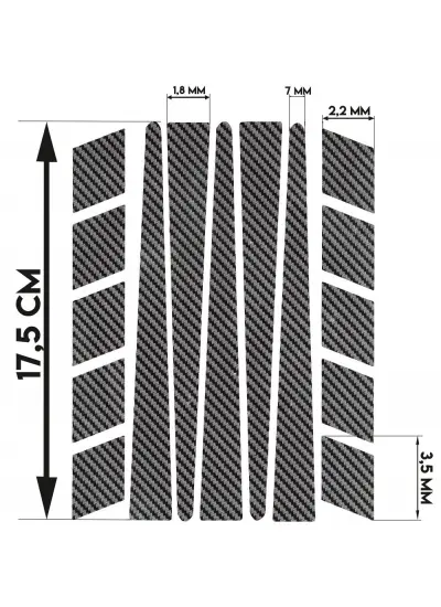 Şerit Şeklinde Gerçek Karbon Fiber Dokulu Sticker Çınar Extreme