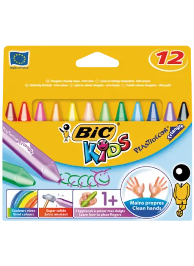 Bic Pastel Boya Plastidecor Karton Kutu Üçgen 12 Lİ 829773