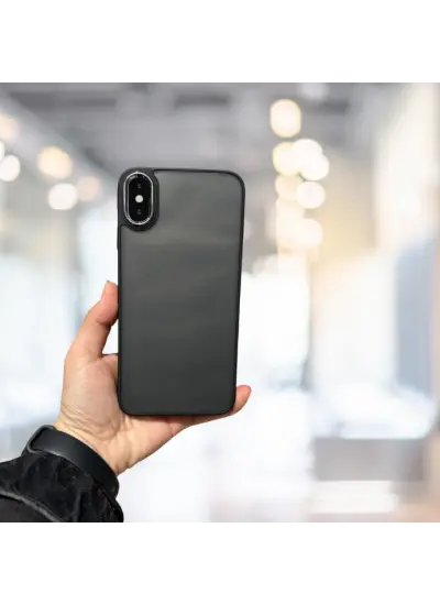 Xiaomi Redmi 9A Arkası Buzlu Şeffaf Hassas Düğme Kamera Çıkıntılı Sert Mat Perfect Siyah