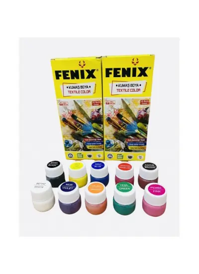 Fenix kumaş boyası 10 renk 10x15ml