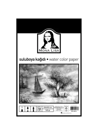 Monalisa sulu boya kağıdı 35x50 cm 160 gr. 10 yaprak