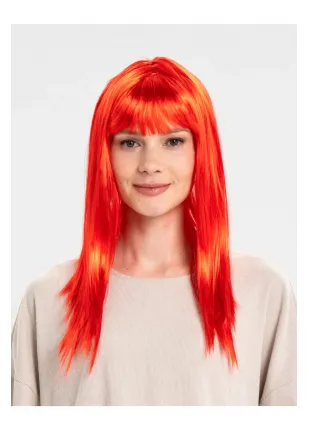 Kırmızı Renk Uzun Düz Parti Peruğu - CBT2932-8804 Kırmızı Renk Uzun Düz Parti Peruğu - CBT2932-8804