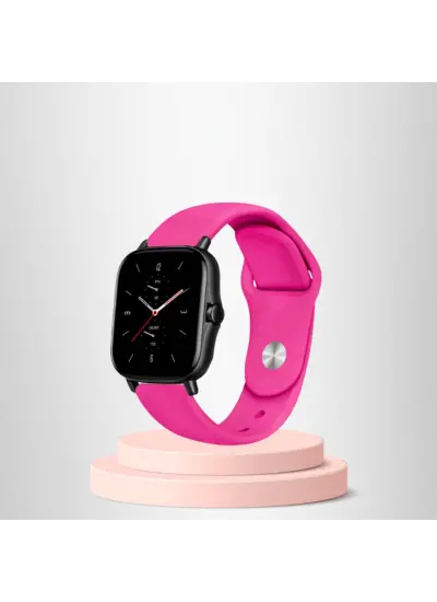 Apple Watch Ultra Silikon Kordon 42-44-45-49 Mm/L Uyumlu Pembe