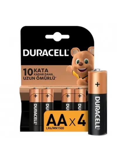 Duracell Alkalin AA Kalem Pil 4’lü paket