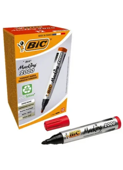 Bic Marking 2000 Yuvarlak Uç Koli Kalemi Kırmızı 12li